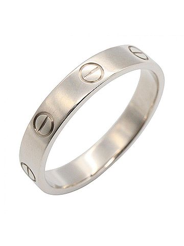 Cartier Cartier Mini Love Ring, 18K White Gold (18KWG), Silver Tone, B4085100 (Men's/Women's) (view 1)