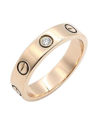 Cartier Cartier Mini Love Ring 1PD Ring, Jewelry, 18KPG (Pink Gold), Diamond, Women's, Gold Tone, Clear B4050700 (view 1)