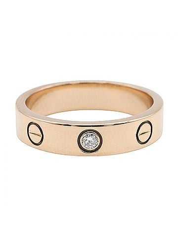 Cartier Cartier Mini Love Ring 1PD Ring, Jewelry, 18KPG (Pink Gold), Diamond, Women's, Gold Tone, Clear B4050700 (view 2)