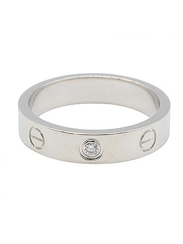 Cartier Cartier Mini Love Ring 1PD Ring, Jewelry, 18KWG (White Gold), Diamond, Women's, Silver/Clear Tone, B4050500 (view 2)