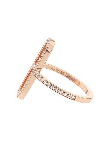 Hermès Hermes Ever Chaine d'Ancre PM Ring with 59 Diamonds (0.24ct total), 18K Pink Gold. (view 2)
