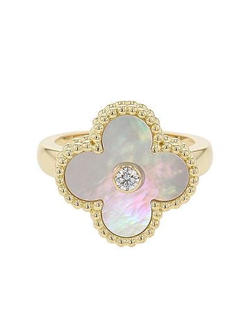 Van Cleef & Arpels Van Cleef &amp; Arpels Alhambra Ring, Mother of Pearl, 1 Diamond (0.05ct), 18K Yellow Gold, VCARA41100. (view 1)