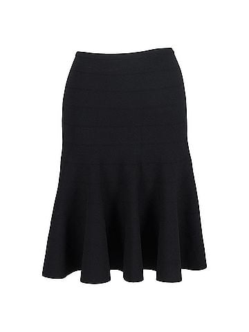 Alaïa Alaïa Bandage Knee-Length Trumpet Skirt in Black Viscose (view 1)