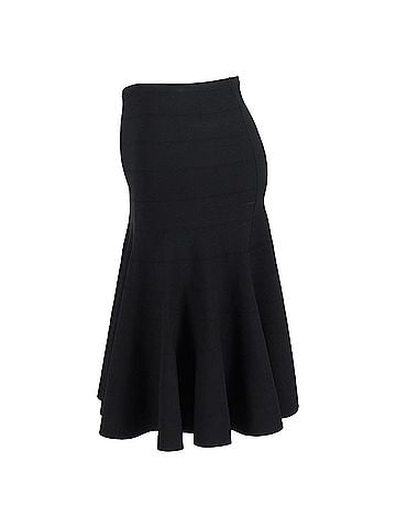 Alaïa Alaïa Bandage Knee-Length Trumpet Skirt in Black Viscose (view 2)