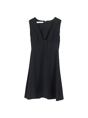 Stella McCartney Stella Mccartney Plunge Neckline Mini Dress in Black Viscose (view 1)