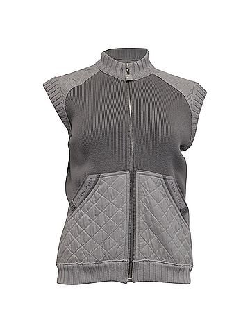 Chanel Chanel Sports Knit Quilted Vest in Grey Wool (view 1)