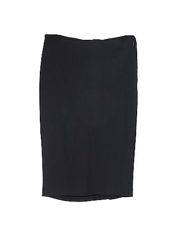 Givenchy Givenchy Asymmetric Draped Knee Skirt in Black Polyester (view 1)