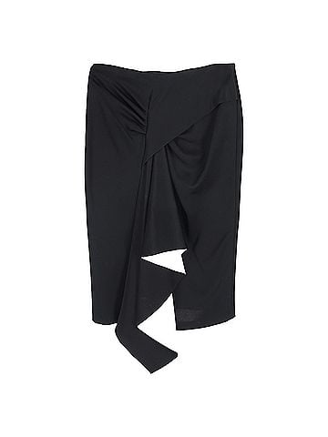 Givenchy Givenchy Asymmetric Draped Knee Skirt in Black Polyester (view 2)