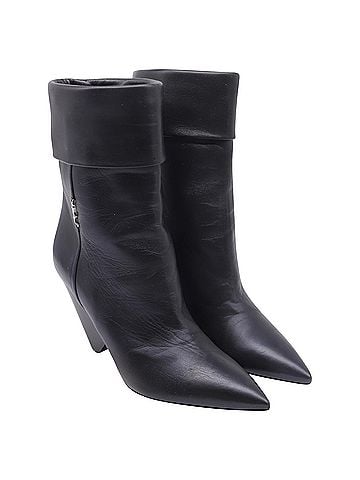 Saint Laurent Saint Laurent Niki 85 Wedge Ankle Boots in Black Leather (view 1)
