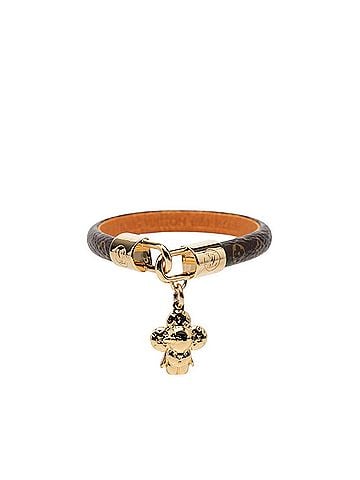 Louis Vuitton Louis Vuitton Monogram Bracelet Vivienne, Size: 17, M6773, Brown Leather, Women's. (view 1)