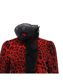 Dolce & Gabbana Dolce &amp; Gabbana Leopard-Print Blouse in Red Silk (view 2)