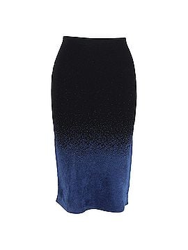 Roland Mouret Roland Mouret Gradient Midi Pencil Skirt in Black and Blue Wool (view 1)