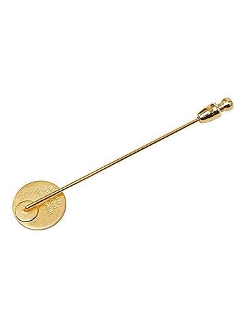 Hermès Hermes Sellier Pin Brooch, Gold Plated, Women's (view 2)
