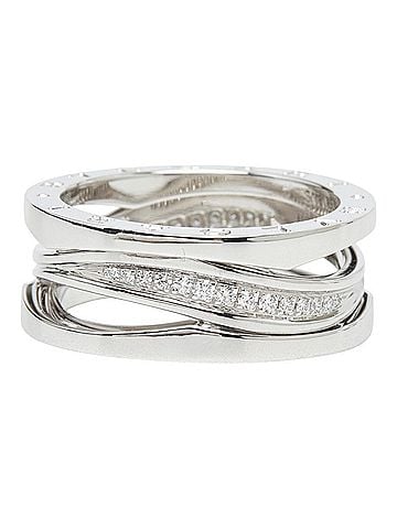 Bvlgari Bulgari 18KWG White Gold 750 Diamond B-zero1 Legend Ring, Size #60, Men's BVLGARI 1 (view 2)