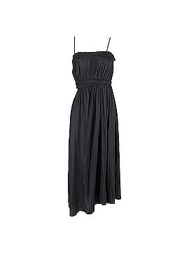 Maje Maje Cutout Shirred Sleeveless Midi Dress in Black Polyester (view 1)