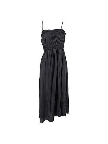 Maje Maje Cutout Shirred Sleeveless Midi Dress in Black Polyester (view 1)