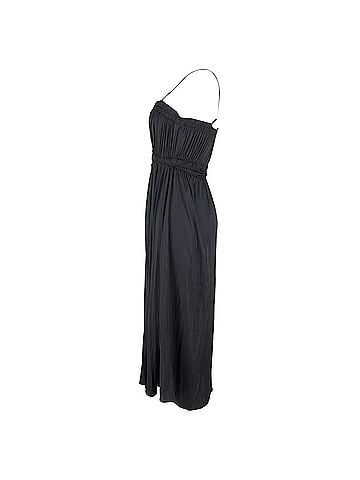 Maje Maje Cutout Shirred Sleeveless Midi Dress in Black Polyester (view 2)