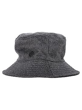 Maison Michel Maison Michel Angele Appliqué-Logo Bucket Hat in Grey Wool (view 2)