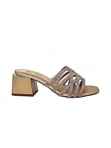 exe Women's Carmen Block Heeled Evening Sandal in Champagne (view 1)
