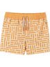 Andy & Evan Plaid Orange Boy's Stretch Lined Board Shorts Size 8 - photo 1