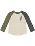 Tiny Whales Print Brown Kid's Long Sleeve Bolt Tee Size 2T - photo 1