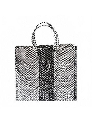 Lolas Collection Women's Medium Handmade Chevron Regular Strap Tote Bag in Silver/Black (view 1)