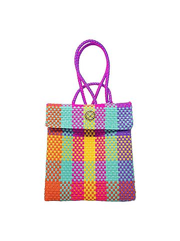 Lolas Collection Women's Small Woven Square Backpack in Multi (view 1)