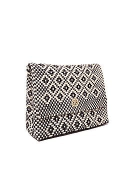 Lolas Collection Women's Handmade Aztec Long Metal Strap Crossbody Bag in Black/Beige (view 2)