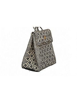 Lolas Collection Women's Medium Handmade Aztec Backpack in Beige/Black (view 2)