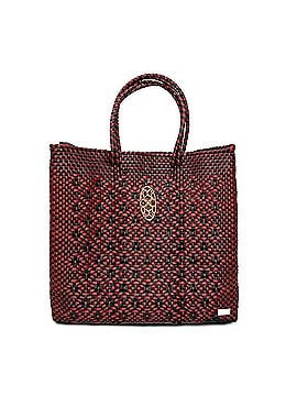 Lolas Collection Women's Medium Handmade Aztec Regular Strap Tote Bag in Burgundy/Black (view 1)
