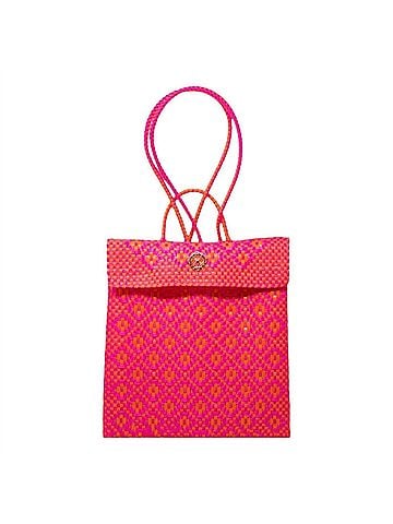 Lolas Collection Women's Small Braided Backpack in Pink/Orange (view 1)