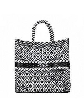 Lolas Collection Women's Medium Handmade Aztec Striped Regular Strap Tote Bag in Black/White (view 1)
