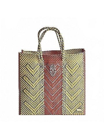 Lolas Collection Women's Medium Woven Regular Strap Tote Bag in Orange/Yellow (view 1)