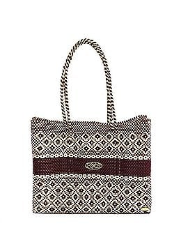 Lolas Collection Women's Travel Handmade Aztec Stripe Tote Bag With Clutch in Burgundy/Beige (view 1)