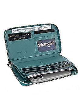 Wrangler Jeans Co Aztec Print Wallet in Turquoise (view 2)