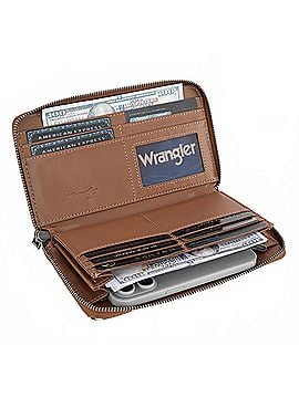 Wrangler Jeans Co Aztec Print Wallet in Brown (view 2)