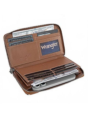 Wrangler Jeans Co Aztec Print Wallet in Brown (view 2)