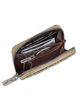 Wrangler Jeans Co Tooled Zip-Around Wallet in Khaki (view 2)