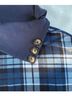 Fervour Plaid Blue White Black Poncho Size M - photo 4