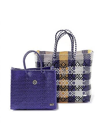 Lolas Collection Women's Medium Tote Bag in Purple/ Yellow (view 2)