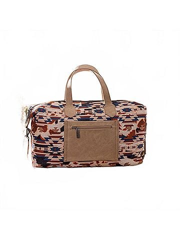 Wrangler Jeans Co Aztec Print Duffle Crossbody Bag in Khaki (view 2)
