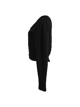 Alexander McQueen Alexander McQueen Cropped Cable-Knit Cardigan in Black Cashmere (view 2)