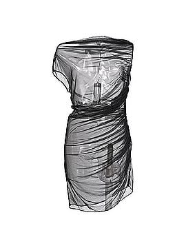 Versace Versace Ruched Tulle Mini Dress in Black Polyamide (view 1)