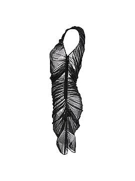 Versace Versace Ruched Tulle Mini Dress in Black Polyamide (view 2)