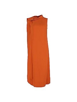 Mario Valentino Valentino Midi Asymmetric Tent Dress in Orange Silk (view 1)