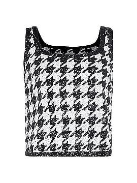 Ralph Lauren Lauren Ralph Lauren Houndstooth Sequined Sleeveless Top in Black and White Cotton (view 1)