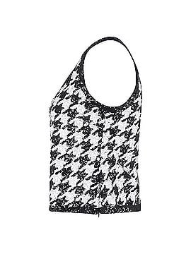 Ralph Lauren Lauren Ralph Lauren Houndstooth Sequined Sleeveless Top in Black and White Cotton (view 2)