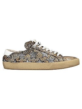 Saint Laurent Saint Laurent Court Classic Cracked Star Sneakers in Metallic Gold Leather (view 1)