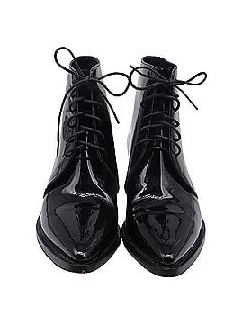 Saint Laurent Saint Laurent Theo Boots in Black Patent Leather (view 2)