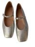J.Crew 100% Leather Silver Flats Size 7 - photo 2